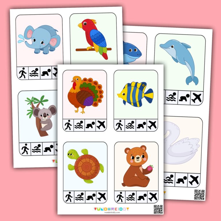 Printable How Animals Move Worksheet For Kindergarten