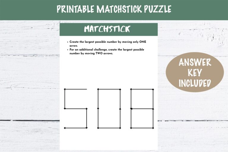 Printable Matchstick Puzzle