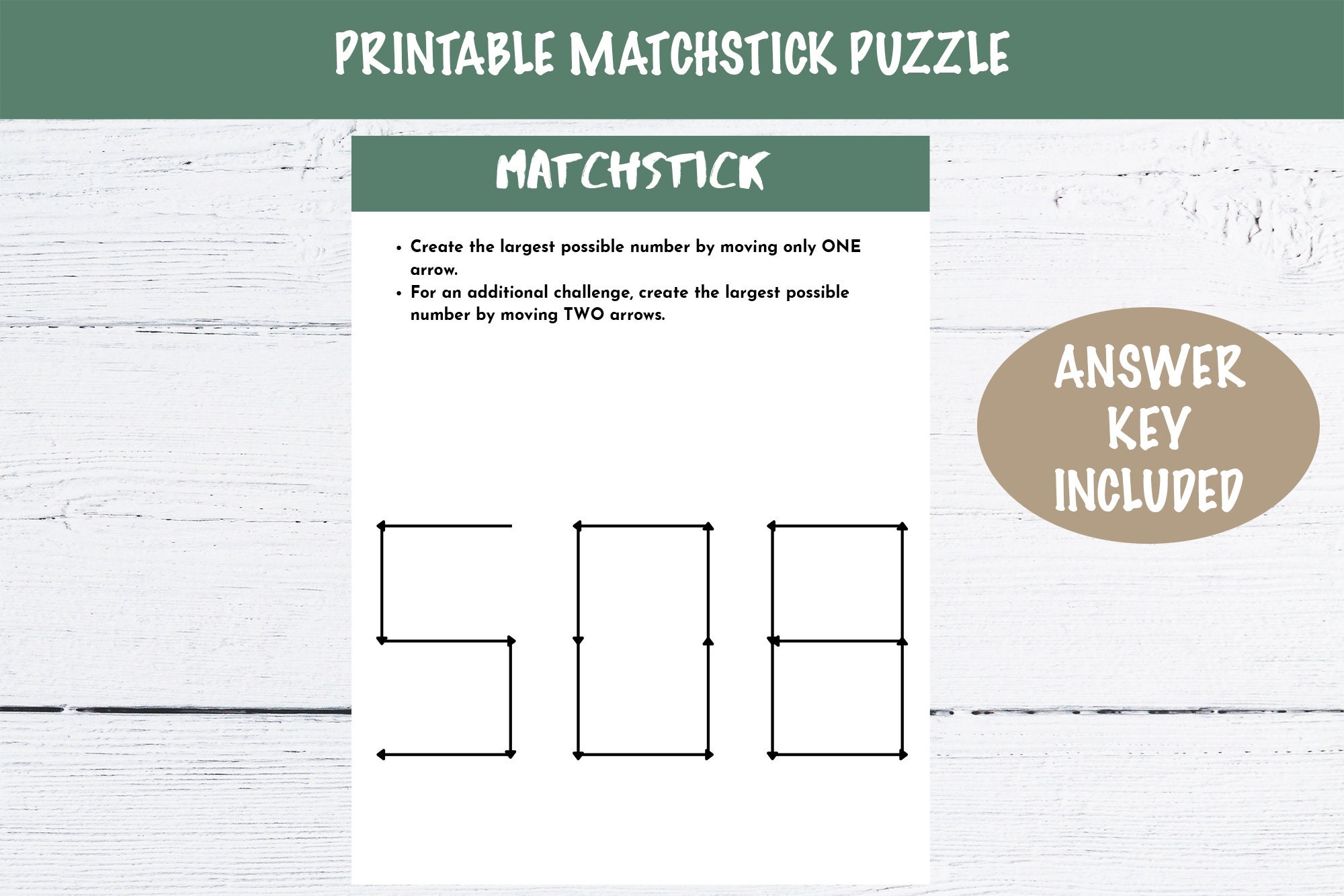 Printable Matchstick Puzzle