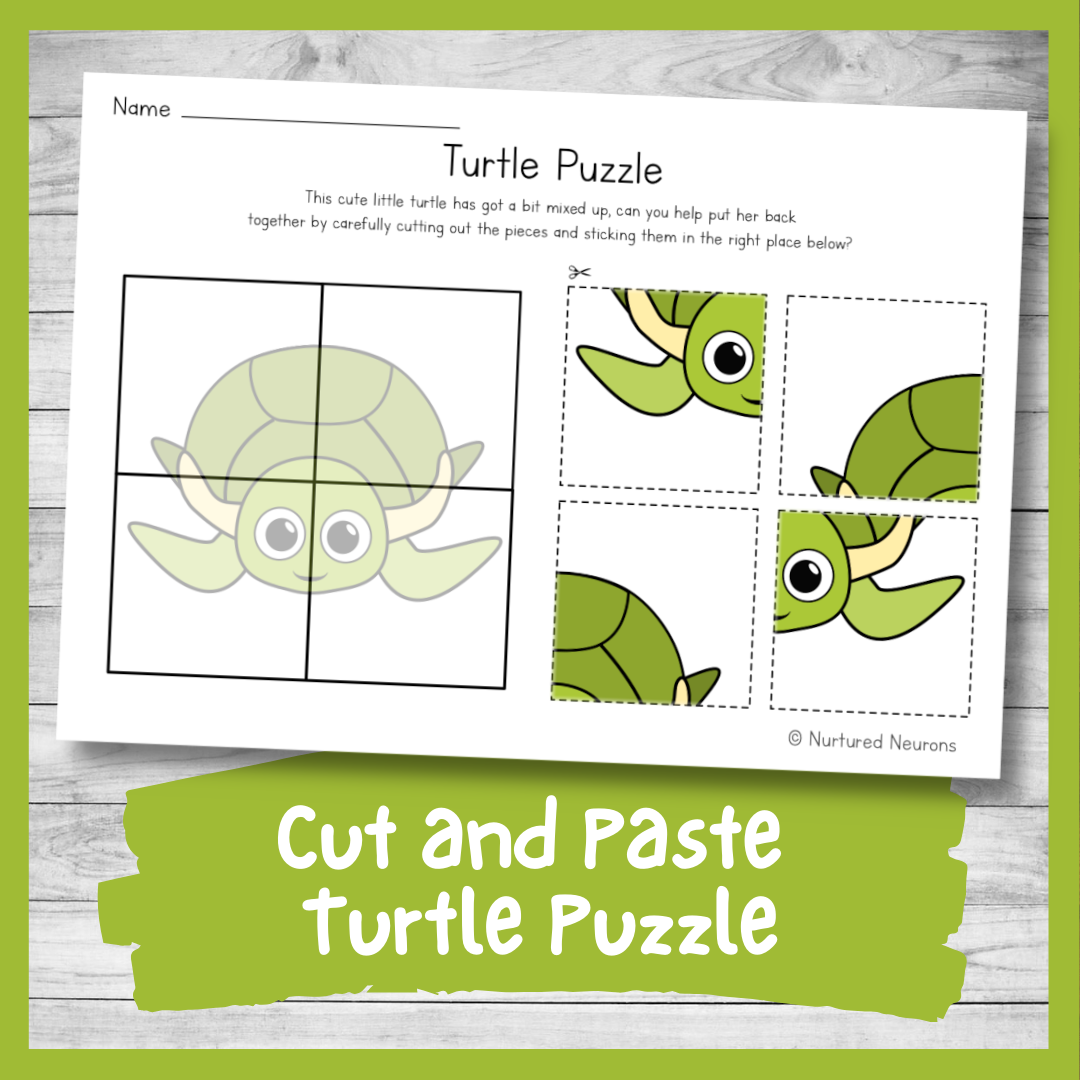 Printable Turtle Puzzle Preschool Cut And Paste Worksheet Nurtured Neurons Printable Turtle Puzzle Preschool Cut And Paste Worksheet Nurtured Neurons