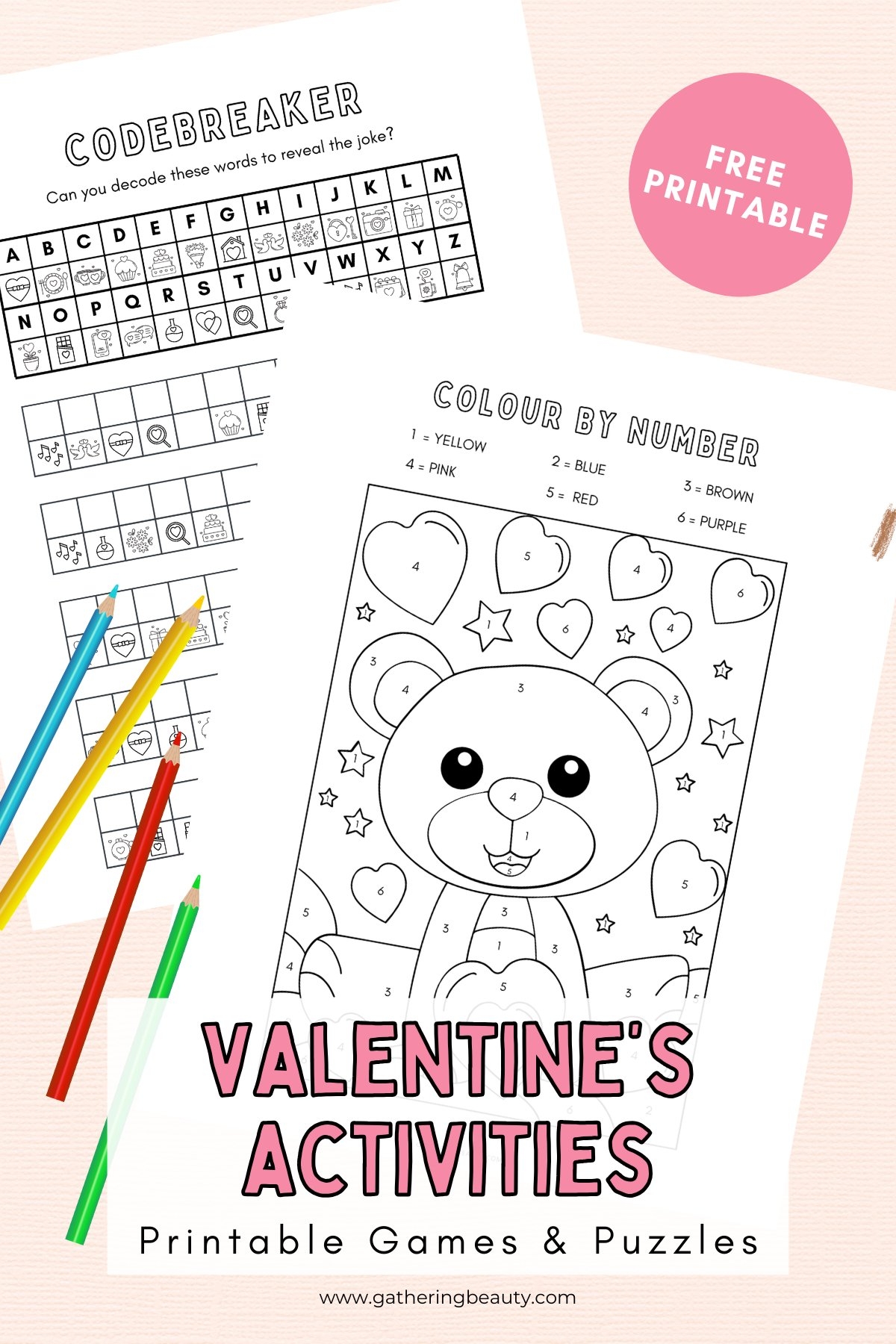 Decoder Puzzle Worksheets Valentine's Day