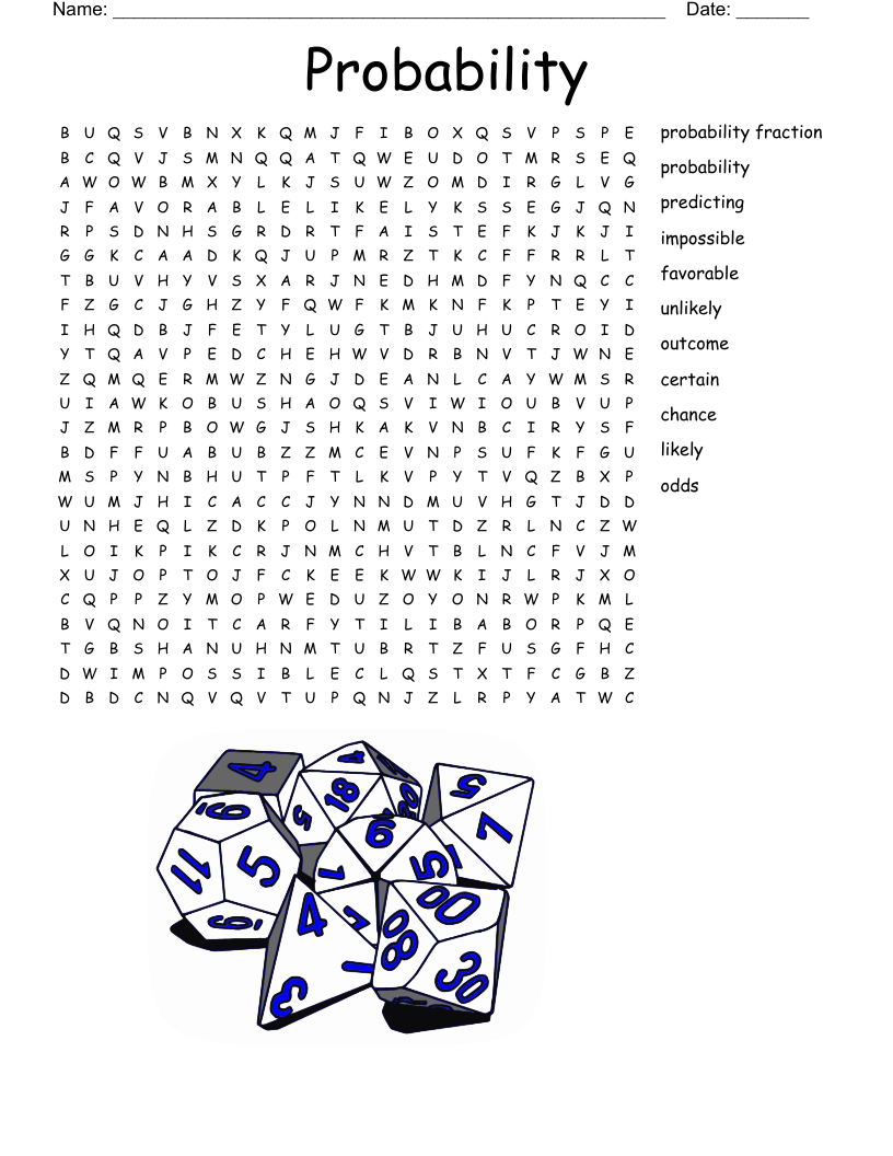 Probability Crossword Puzzle WordMint
