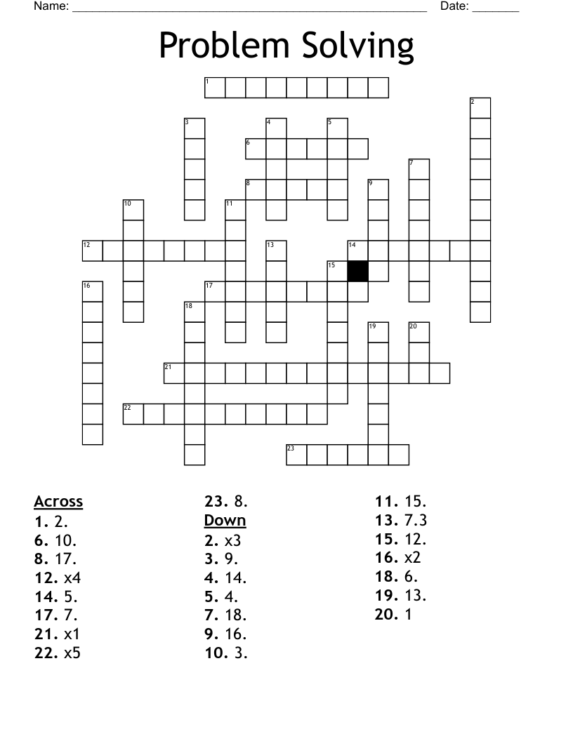 Problem Solving Crossword WordMint