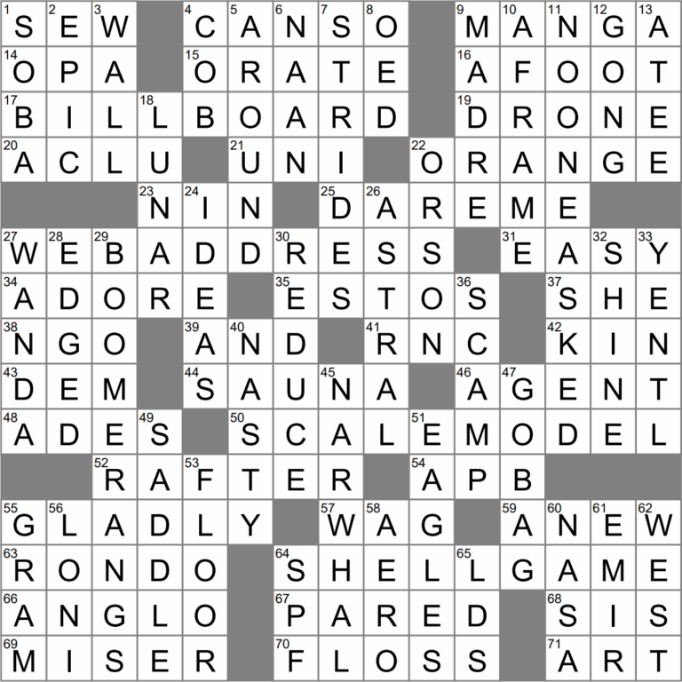 Produce Duds Crossword Clue Archives LAXCrossword
