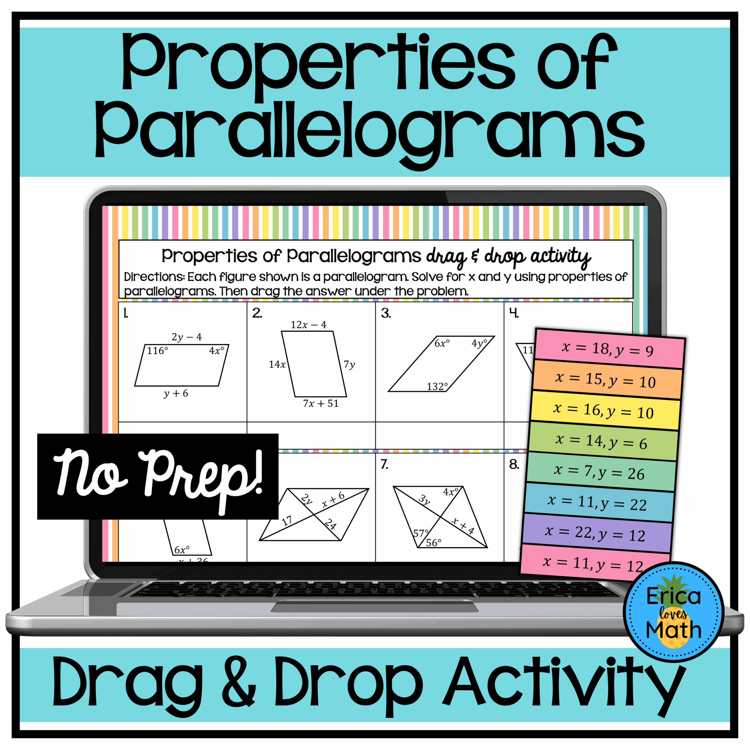 Properties Of Parallelograms Worksheet Puzzle
