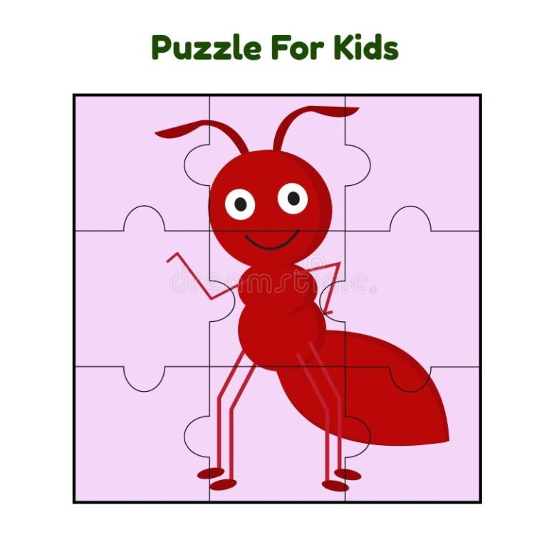 Puzzle Jigsaw Game Animal Ant For Kid Stock Vector Illustration