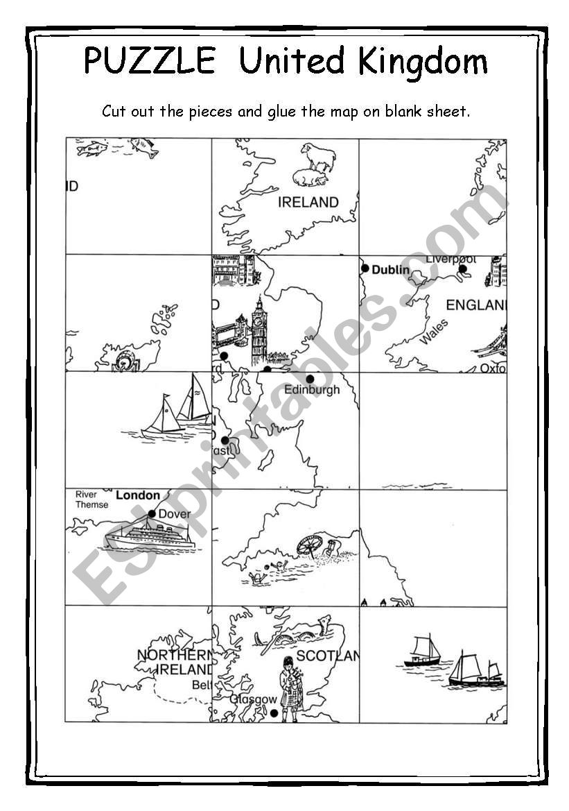 Puzzle Map Of United Kingdom Key ESL Worksheet By Bellaplutt Puzzle Map Of United Kingdom Key ESL Worksheet By Bellaplutt