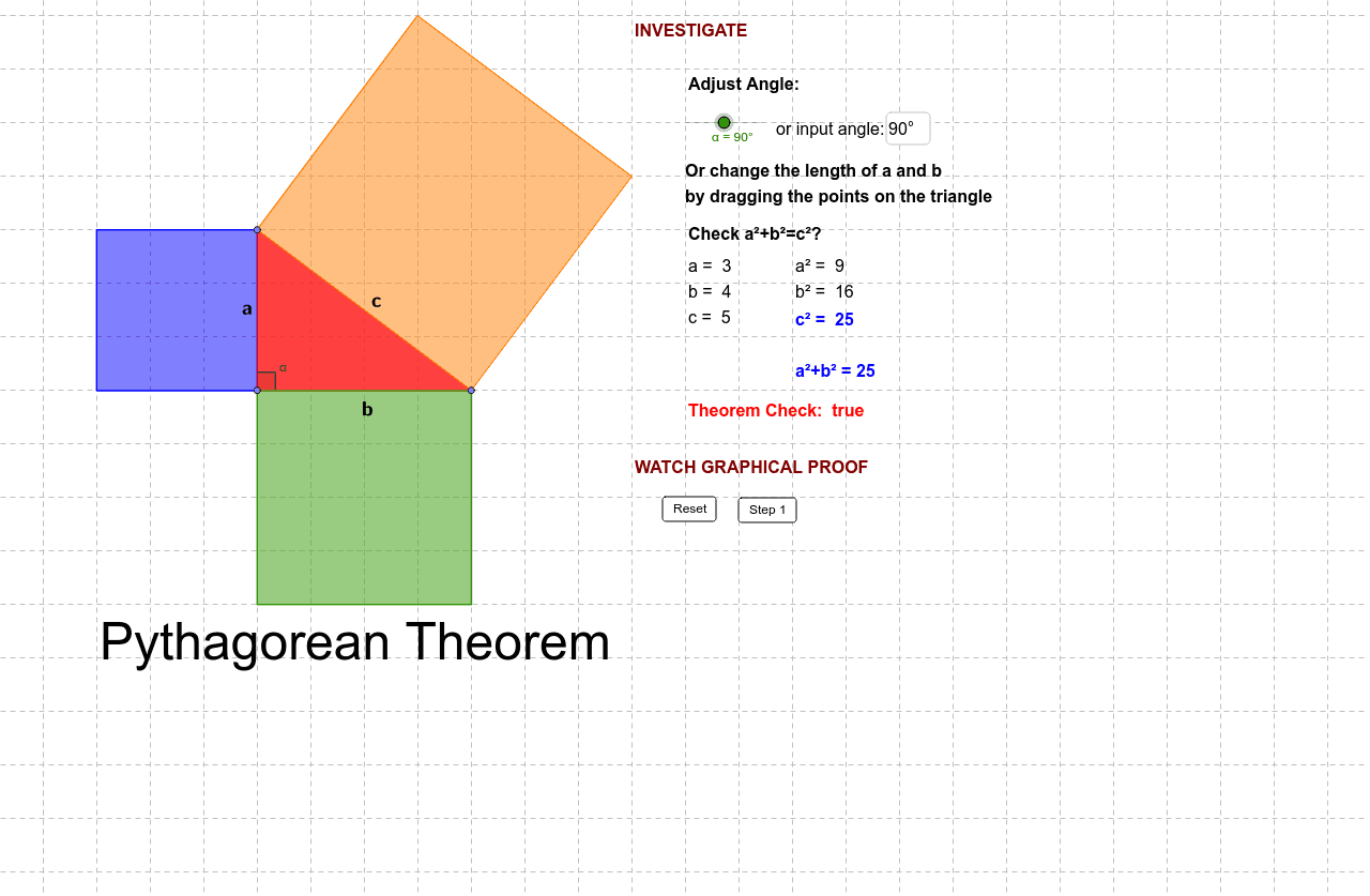 Puzzle Proof Of The Pythagorean Theorem GeoGebra