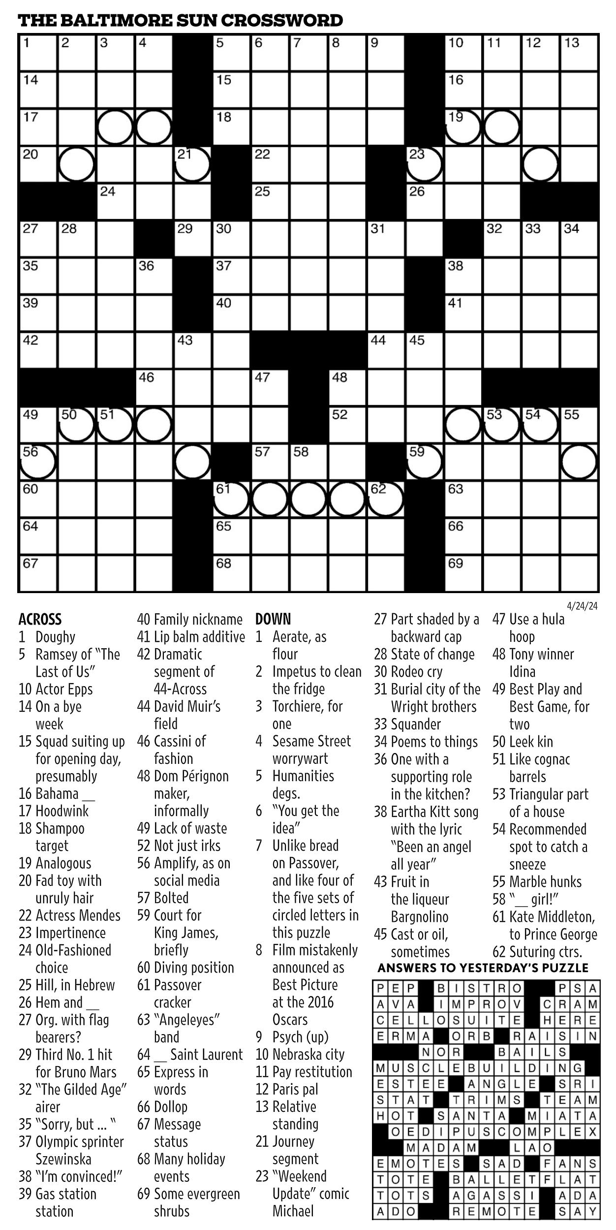 Puzzles Baltimore Sun