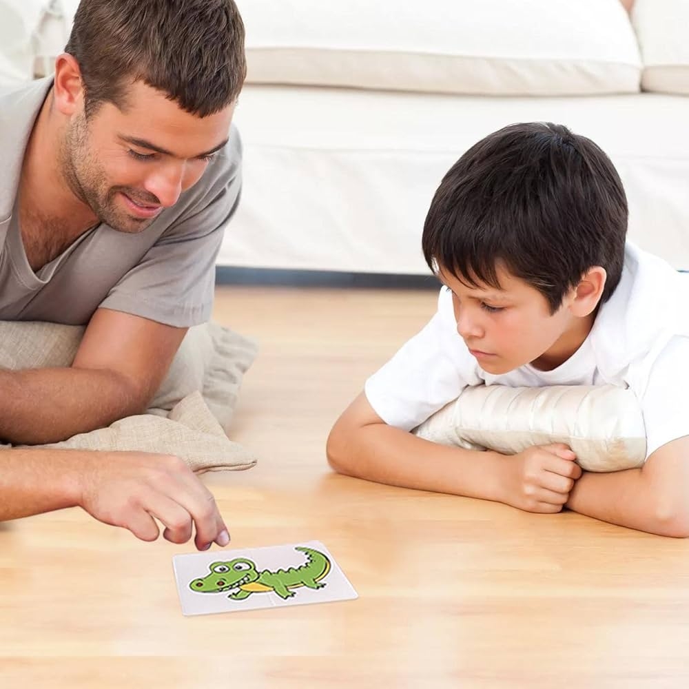 Puzzles For Toddlers Creative Jigsaw Puzzle Two Piece Card Matching Puzzle Early Educational Preschool Learning Activity Game Toy For Boys Girls 