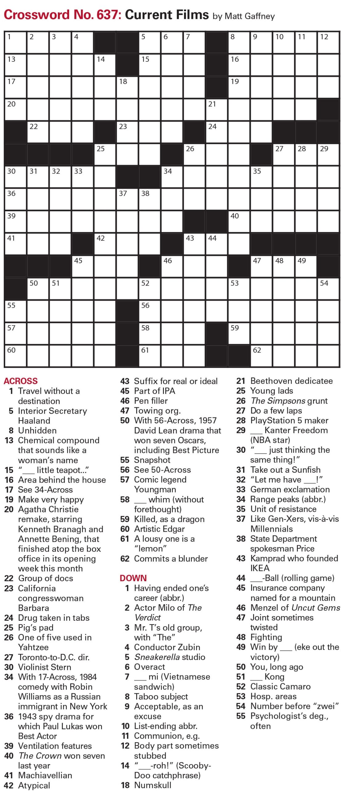 Puzzles Printable Crossword And Sudoku Issue March 4 2022 Puzzles Interactive Crossword Issue March 4 2022 Page 2 The Week