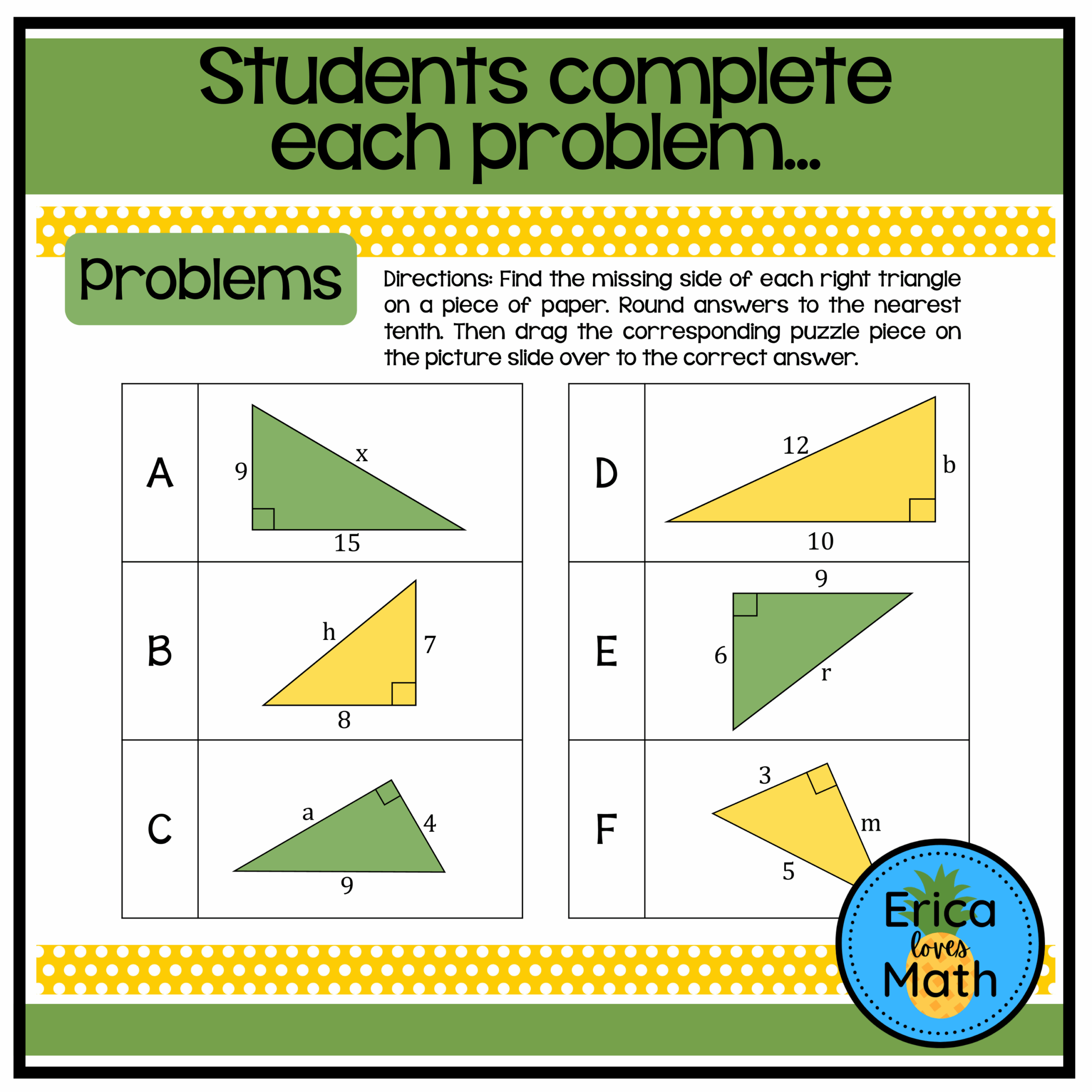 Pythagorean Theorem Digital Activity Picture Puzzle Made By Teachers