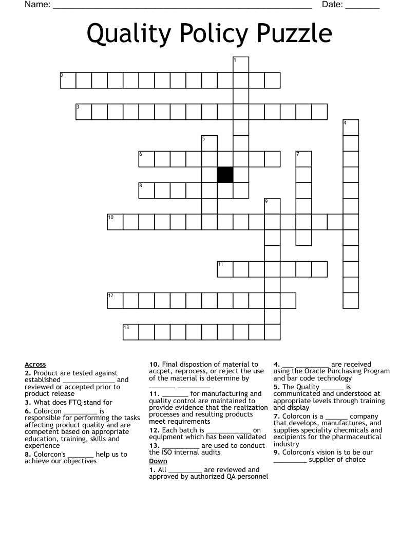 Policy Expert Crossword Puzzle Policy Expert Crossword Puzzle