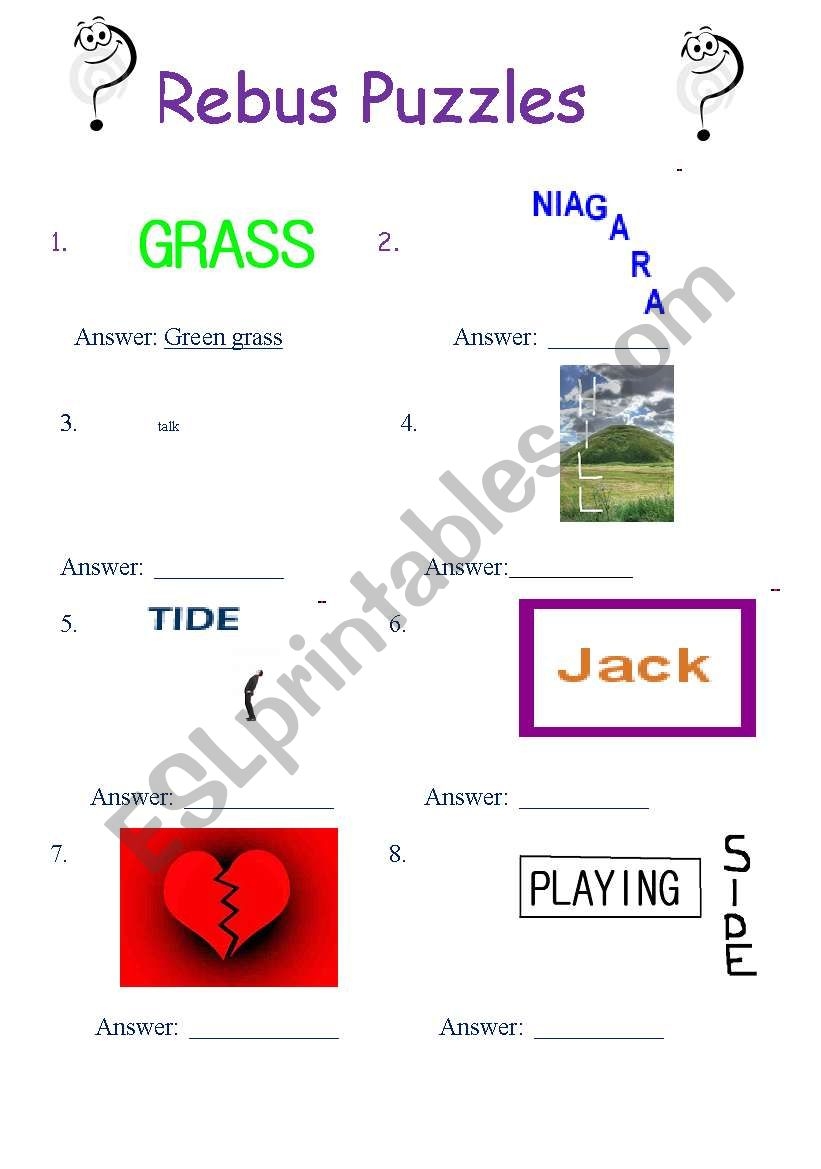 Rebus Puzzles ESL Worksheet By Makeu Rebus Puzzles ESL Worksheet By Makeu