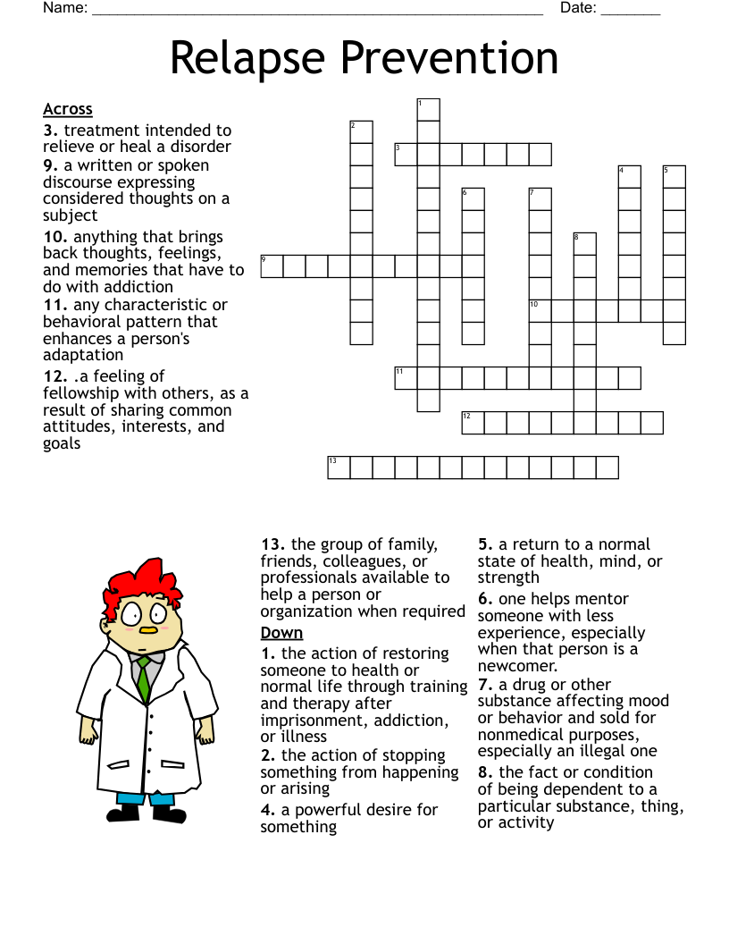 Recovery Crossword Word Search WordMint