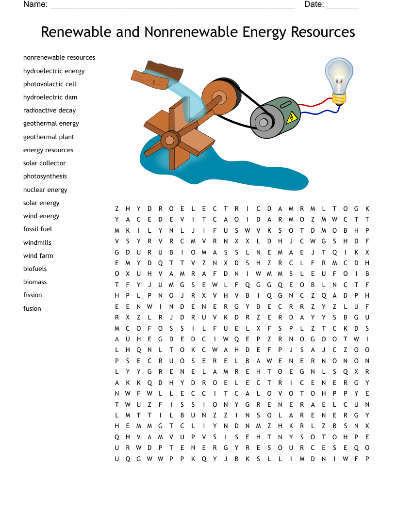 Renewable Energy Crossword WordMint