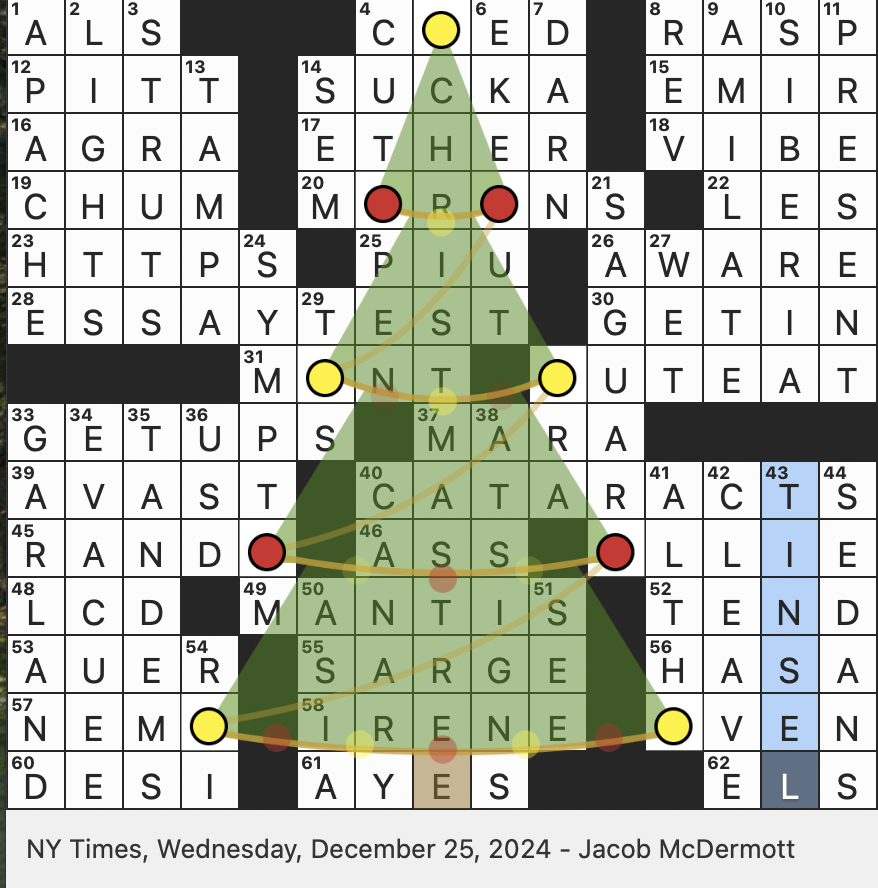 Rex Parker Does The NYT Crossword Puzzle Hungarian Violinist Leopold WED 12 25 24 Unidentified Person In Slang Prepare As A Watermelon What Some Fear A I Might Become 