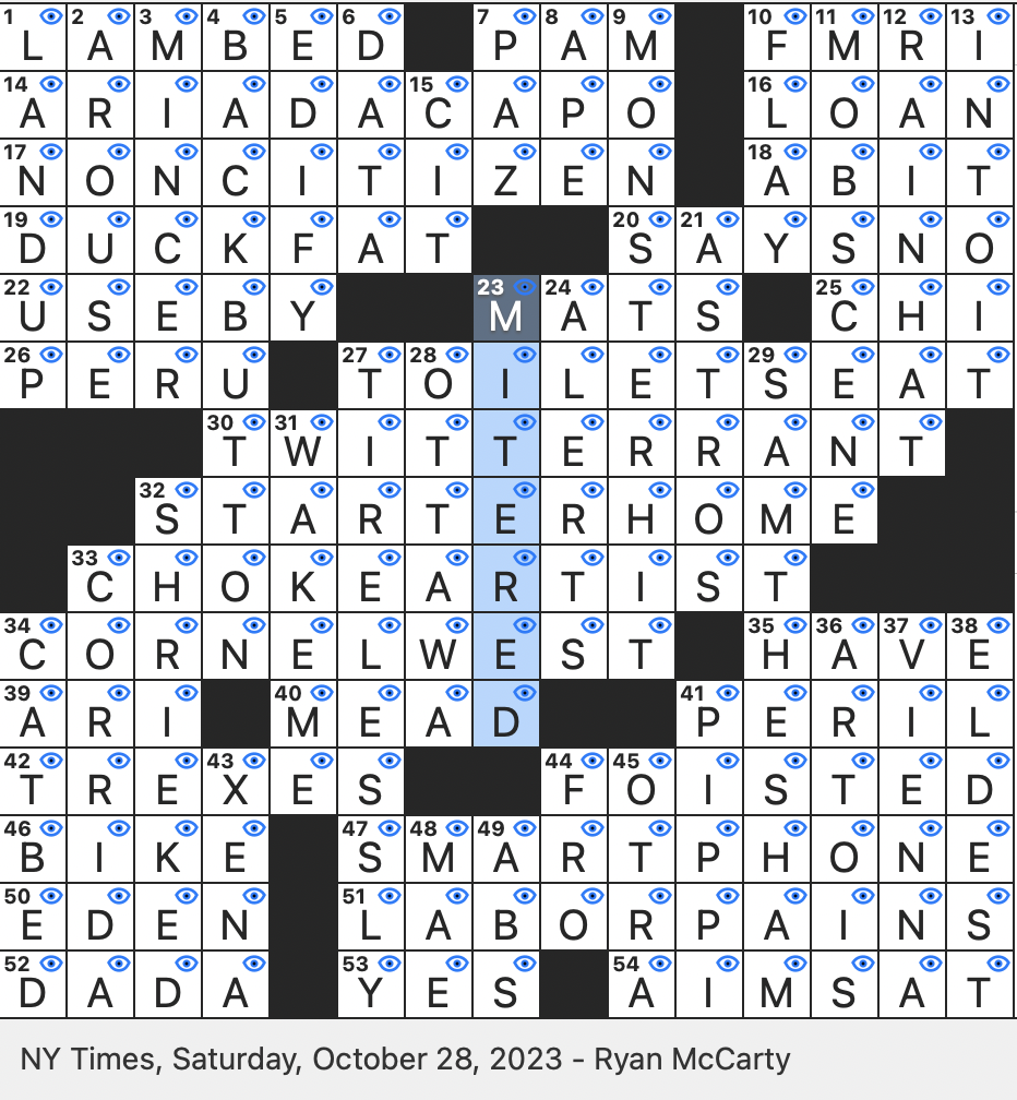 Rex Parker Does The NYT Crossword Puzzle Oratorio Highlight In Rex Parker Does The NYT Crossword Puzzle Oratorio Highlight In