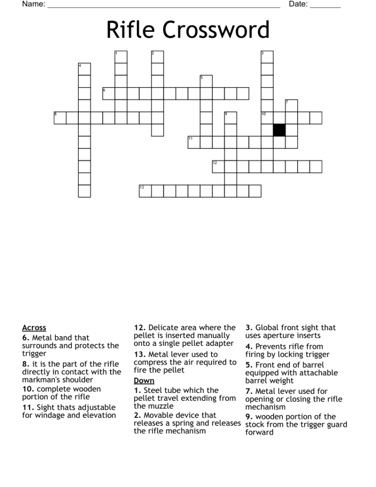 Rifle Crossword WordMint