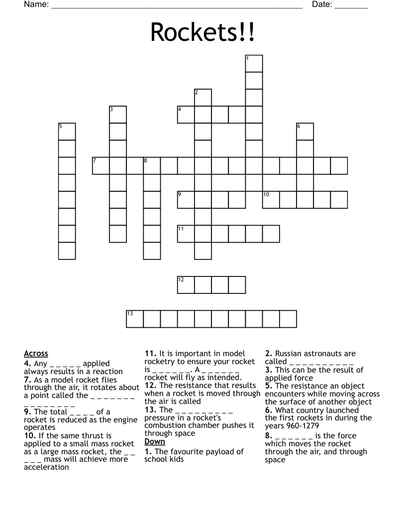 Rockets Crossword WordMint Rockets Crossword WordMint