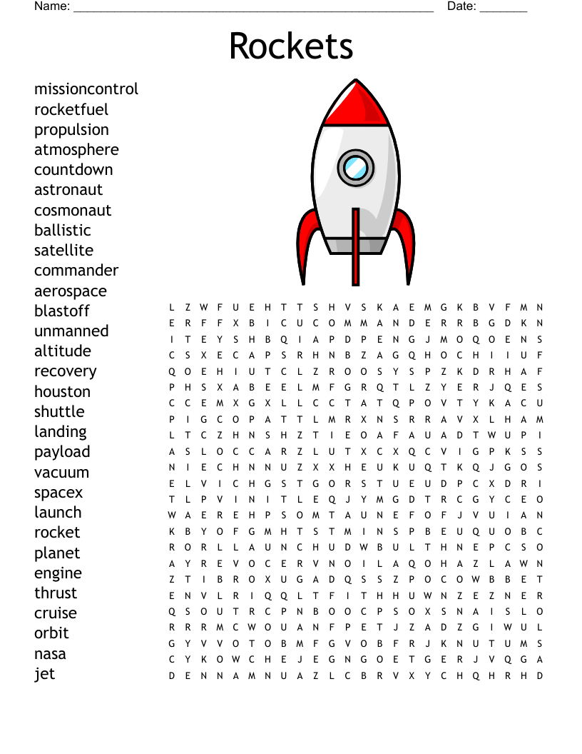 Rockets Word Search WordMint Rockets Word Search WordMint