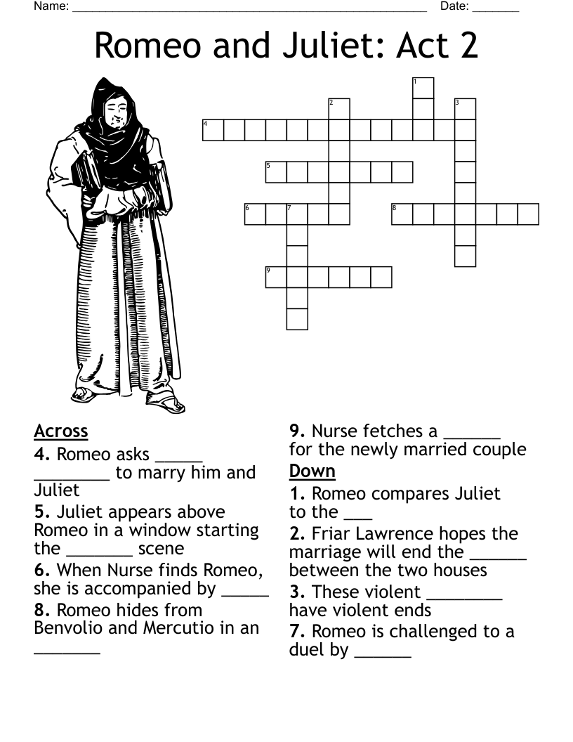 Romeo And Juliet Act 2 Crossword WordMint