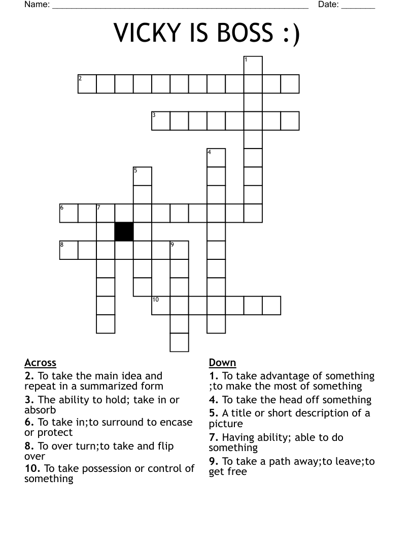 Root Word cap U003d Take Seize Crossword WordMint