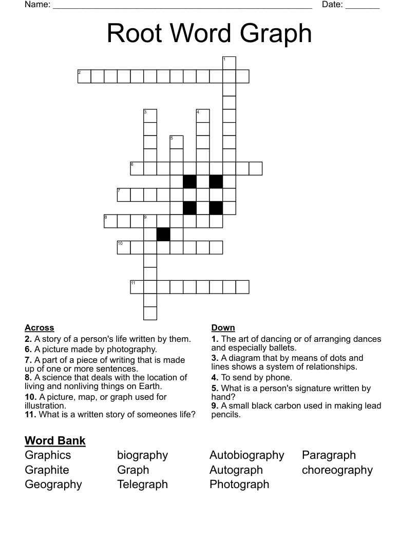 Root Word Graph Crossword WordMint