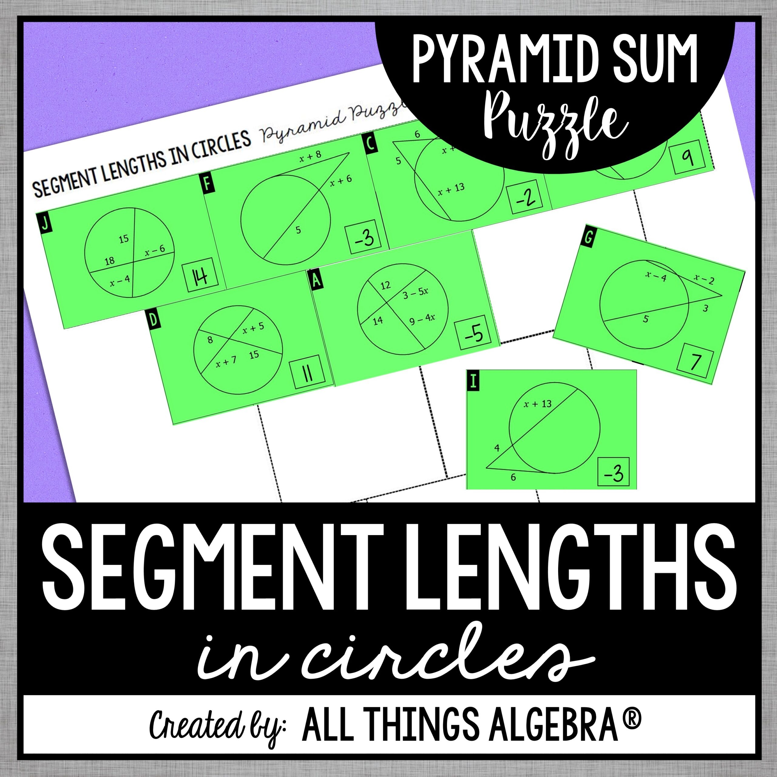Segment Lengths In Circles Chords Secants Tangents Pyramid Sum Segment Lengths In Circles Chords Secants Tangents Pyramid Sum