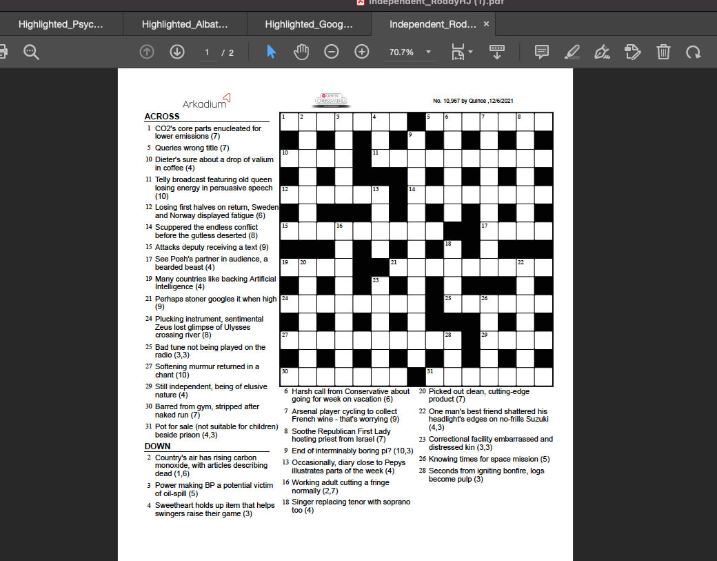 Set Personalized Cryptic Crosswords By Roddyhj Fiverr