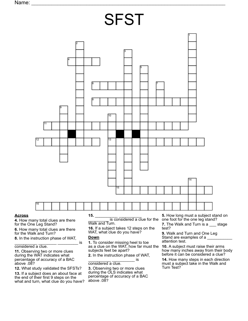 SFST Crossword WordMint SFST Crossword WordMint