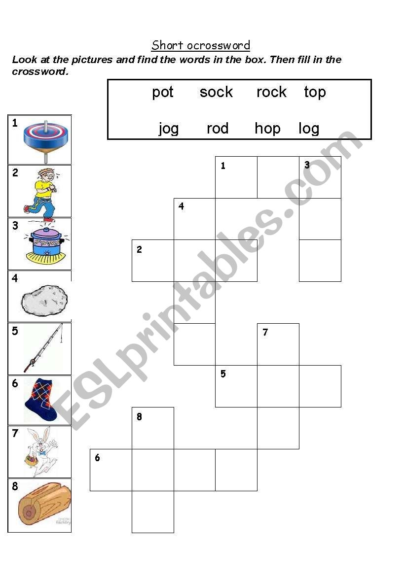 Short Vowel Worksheets Puzzle