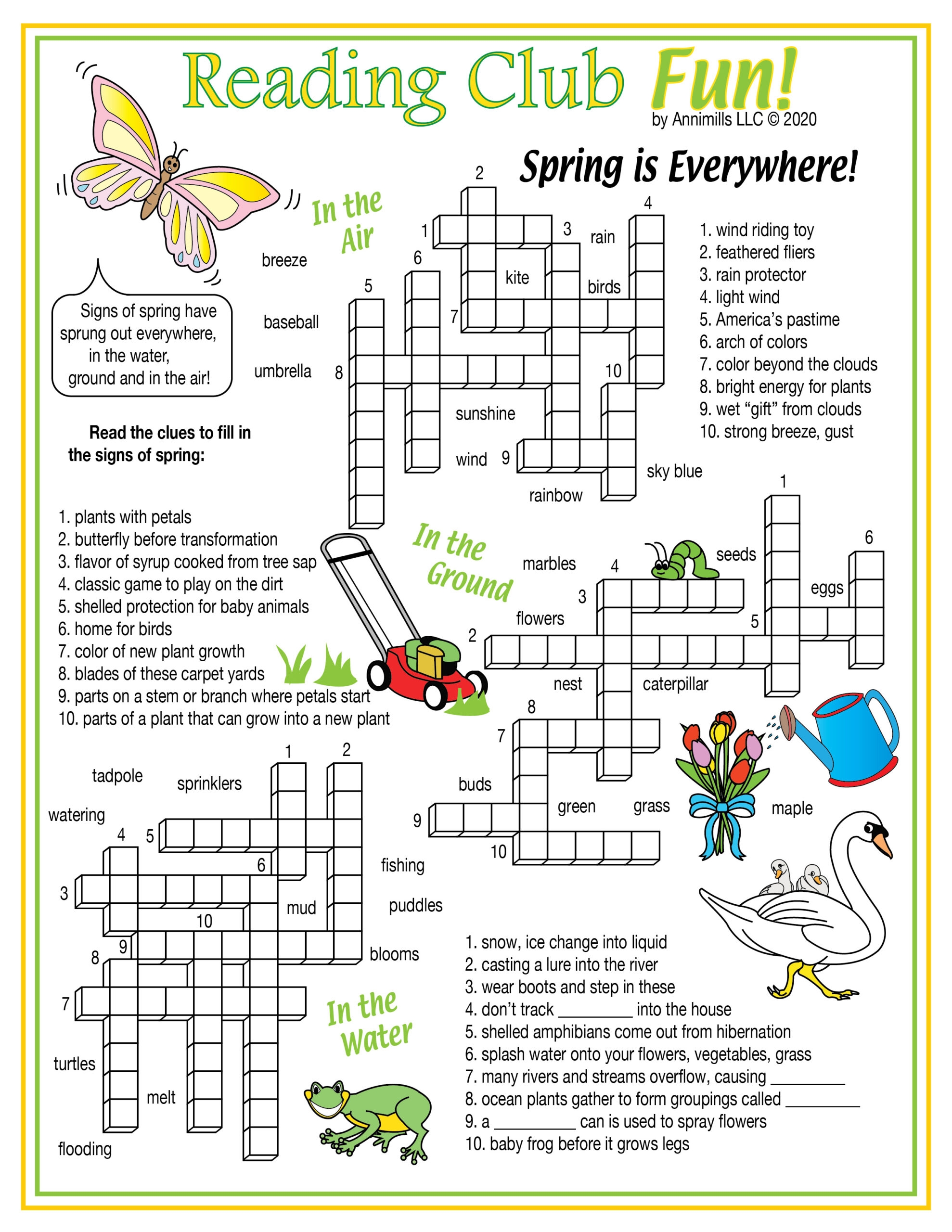 April Crossword Puzzles Printable