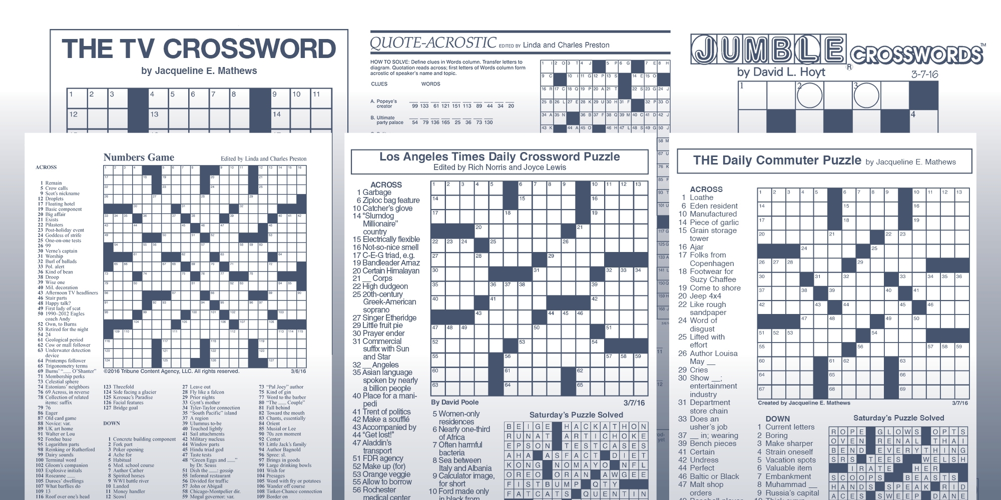 Six Original Crosswords Your Readers Can Rely On Tribune Content Six Original Crosswords Your Readers Can Rely On Tribune Content