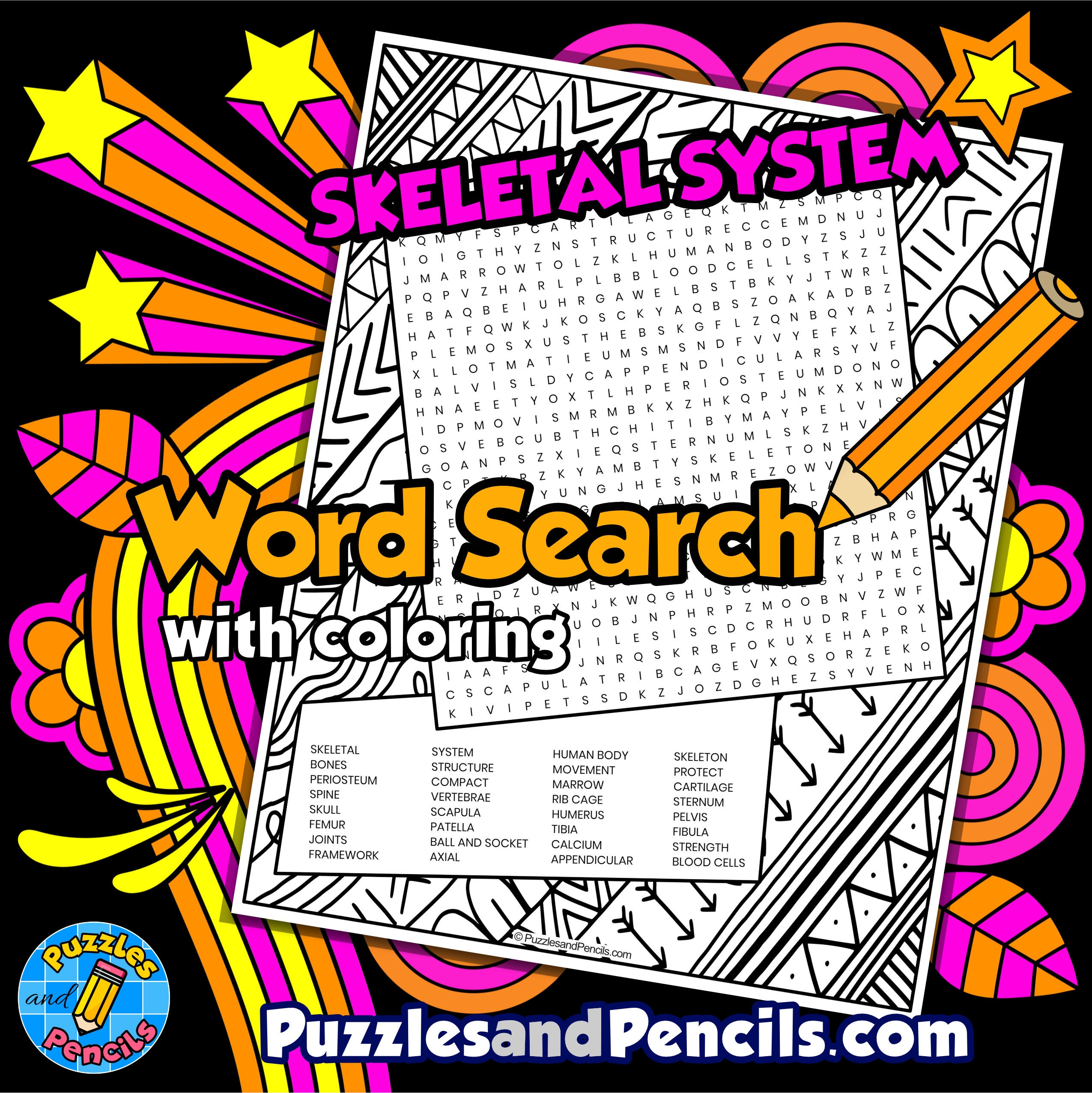 Skeletal System Puzzle Worksheet