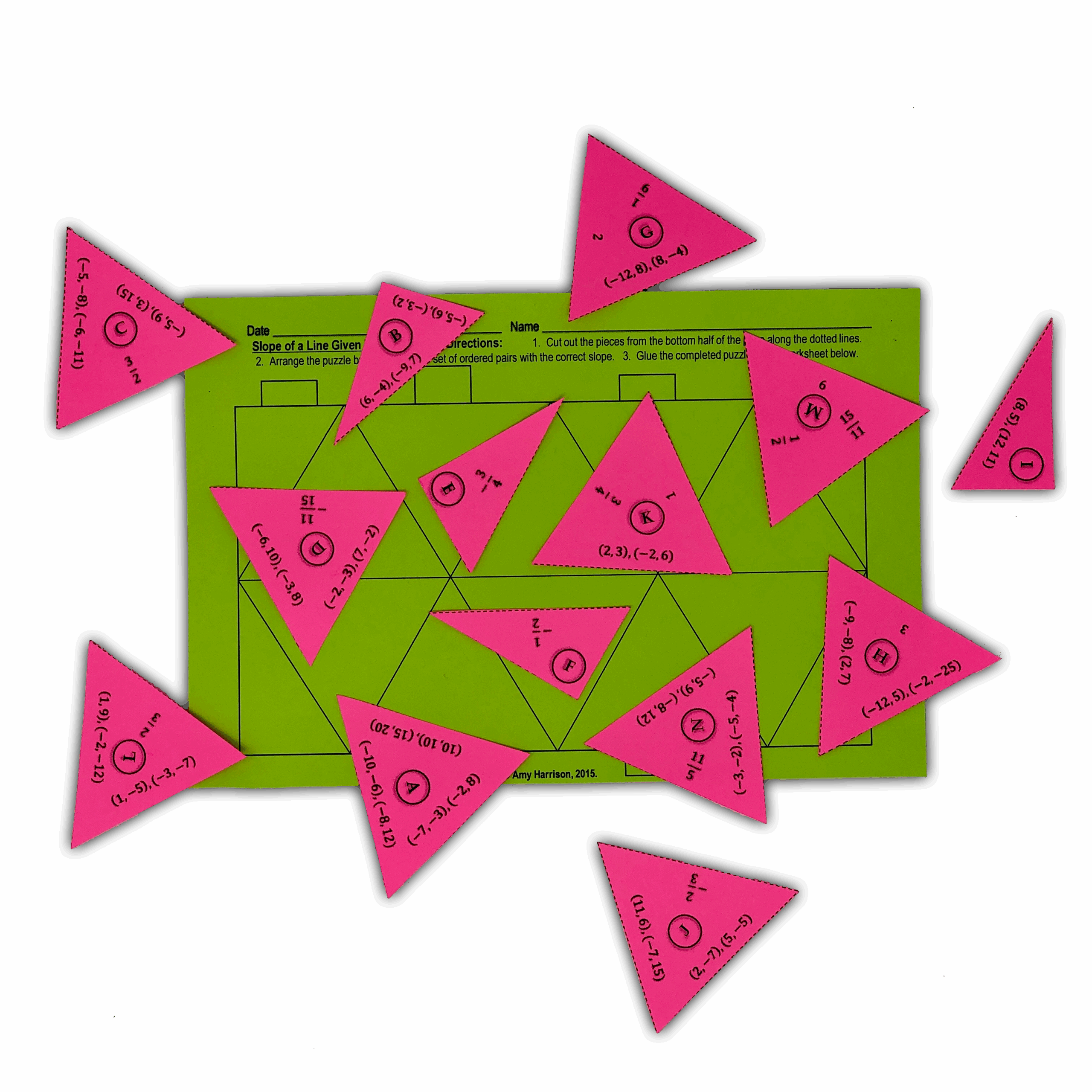 Slope Of A Line Given Two Points Puzzle Slope Of A Line Given Two Points Puzzle
