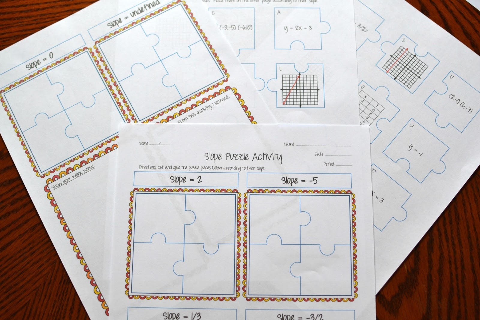 Slope Puzzle Activity Slope Puzzle Activity
