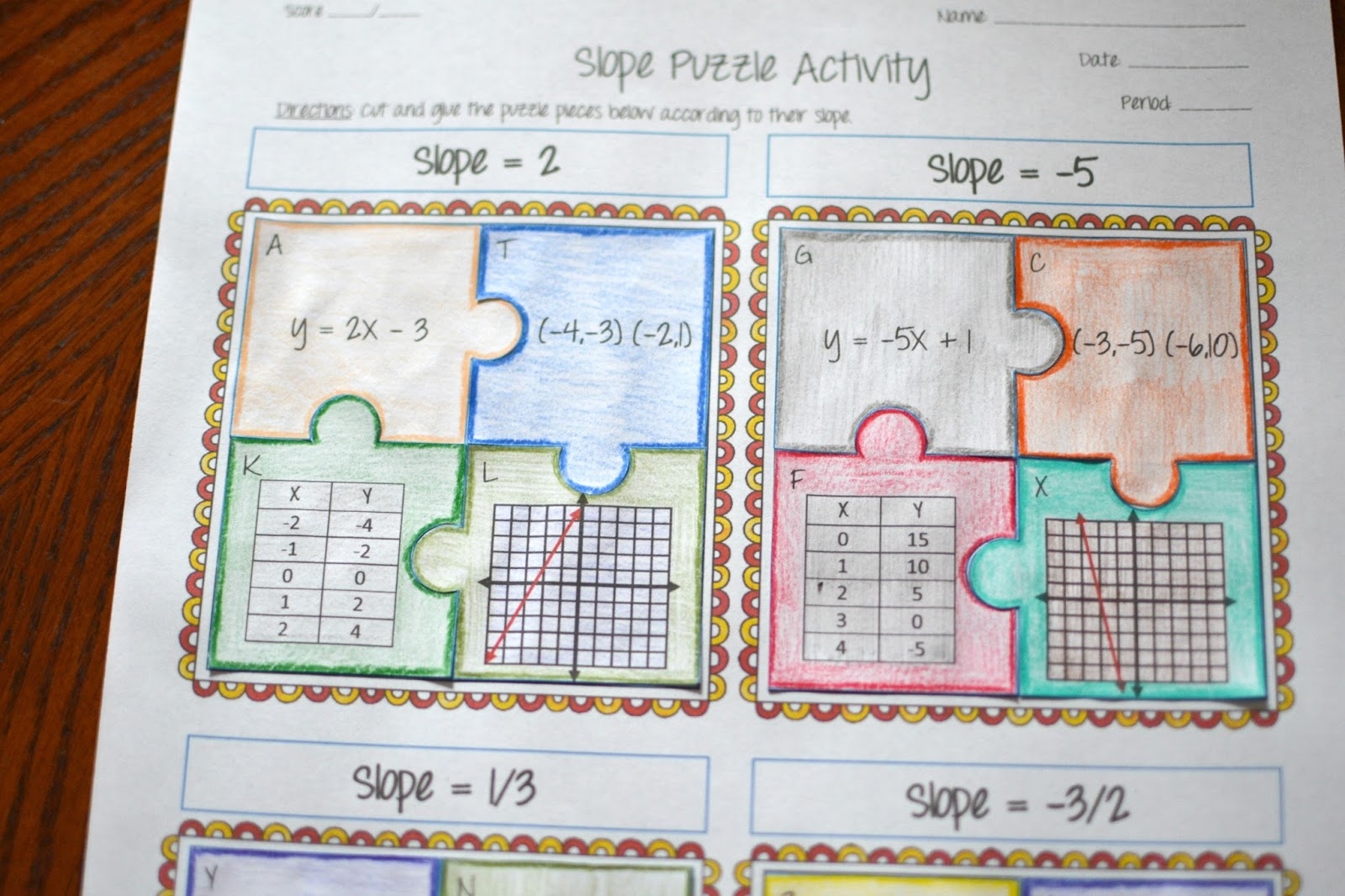 Slope Puzzle Activity Slope Puzzle Activity