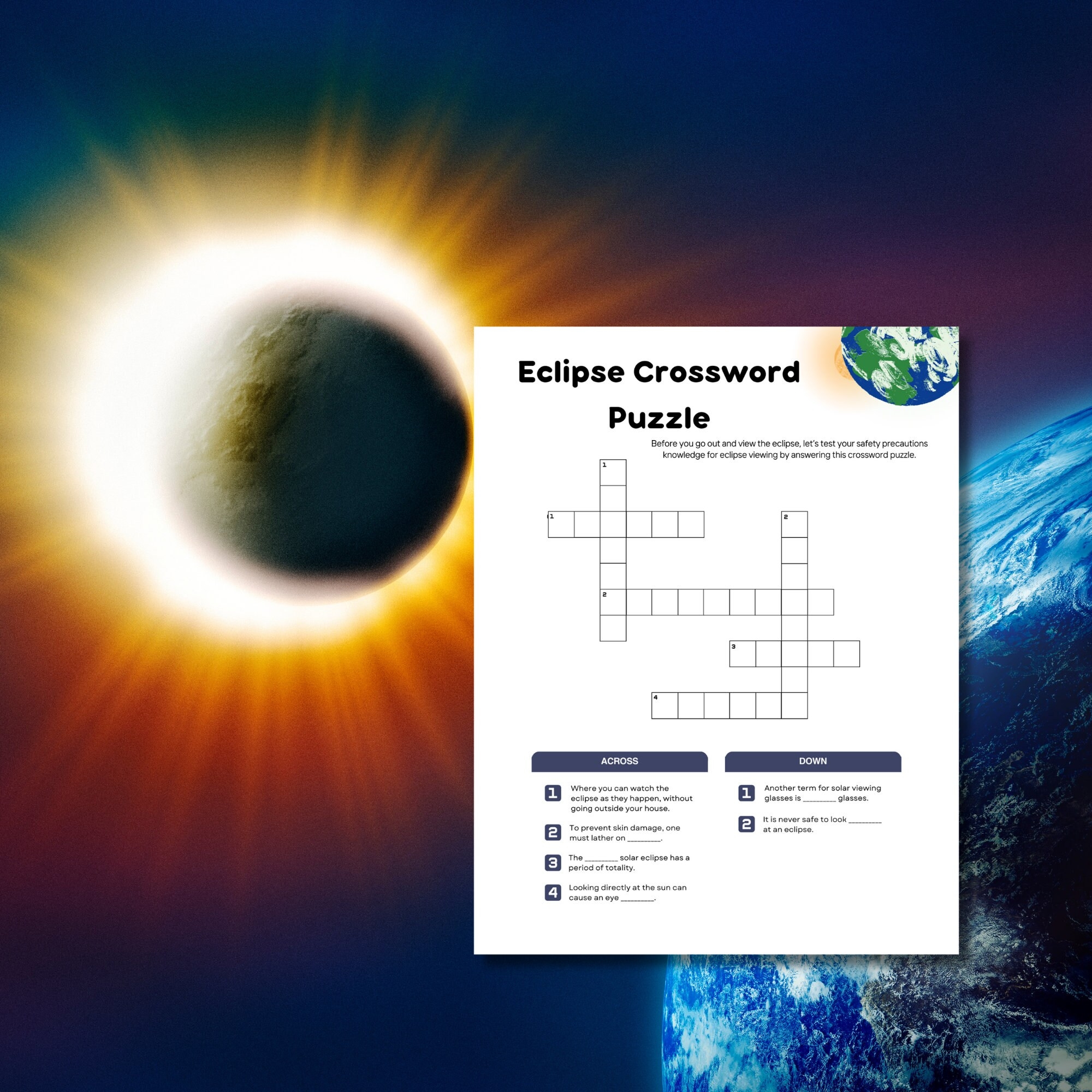 Solar Eclipse Crossword Puzzle Answers
