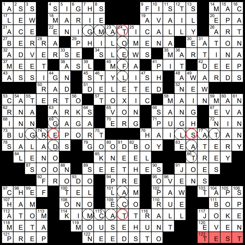 Solution To Evan Birnholz s July 30 Crossword Cross Examination The Washington Post