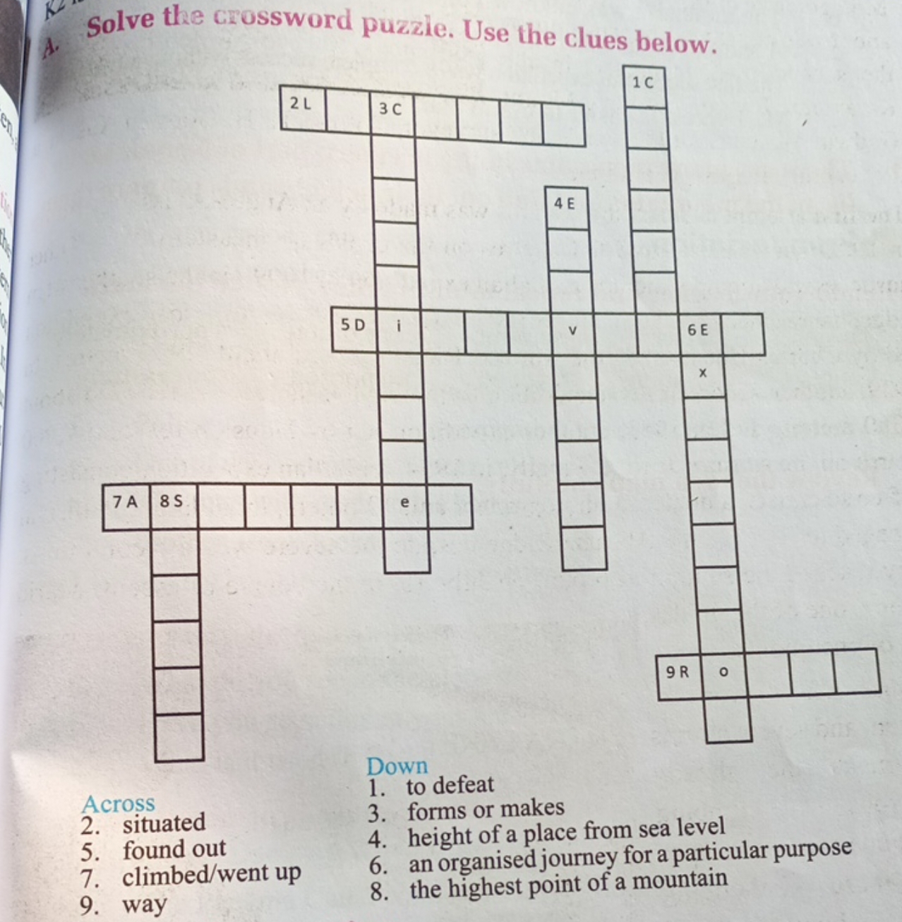 Solve The Crossword Puzzle Use The Clues Below DownAcross1 To 