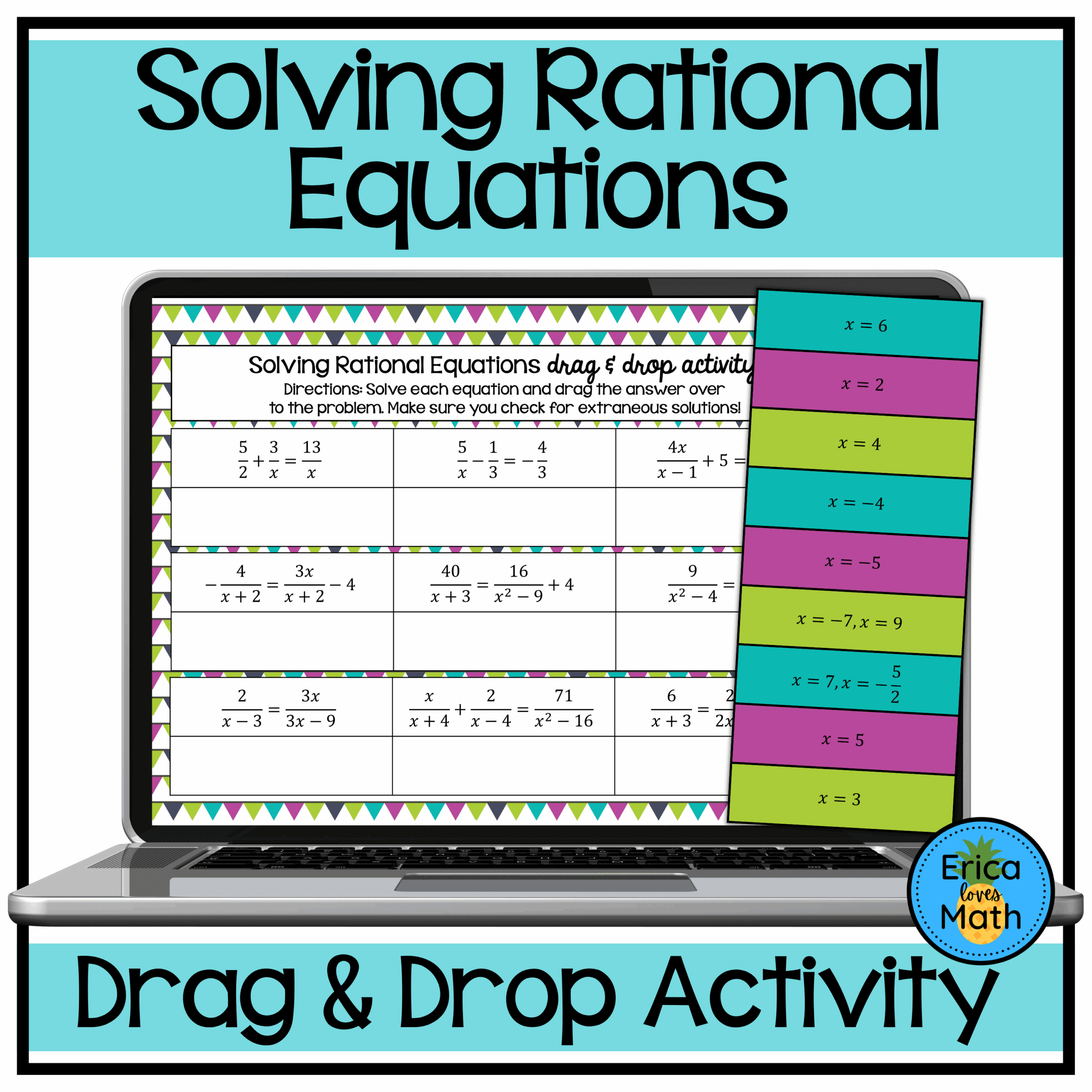 Solving Rational Equations Digital Activity Drag U0026 Drop Classful