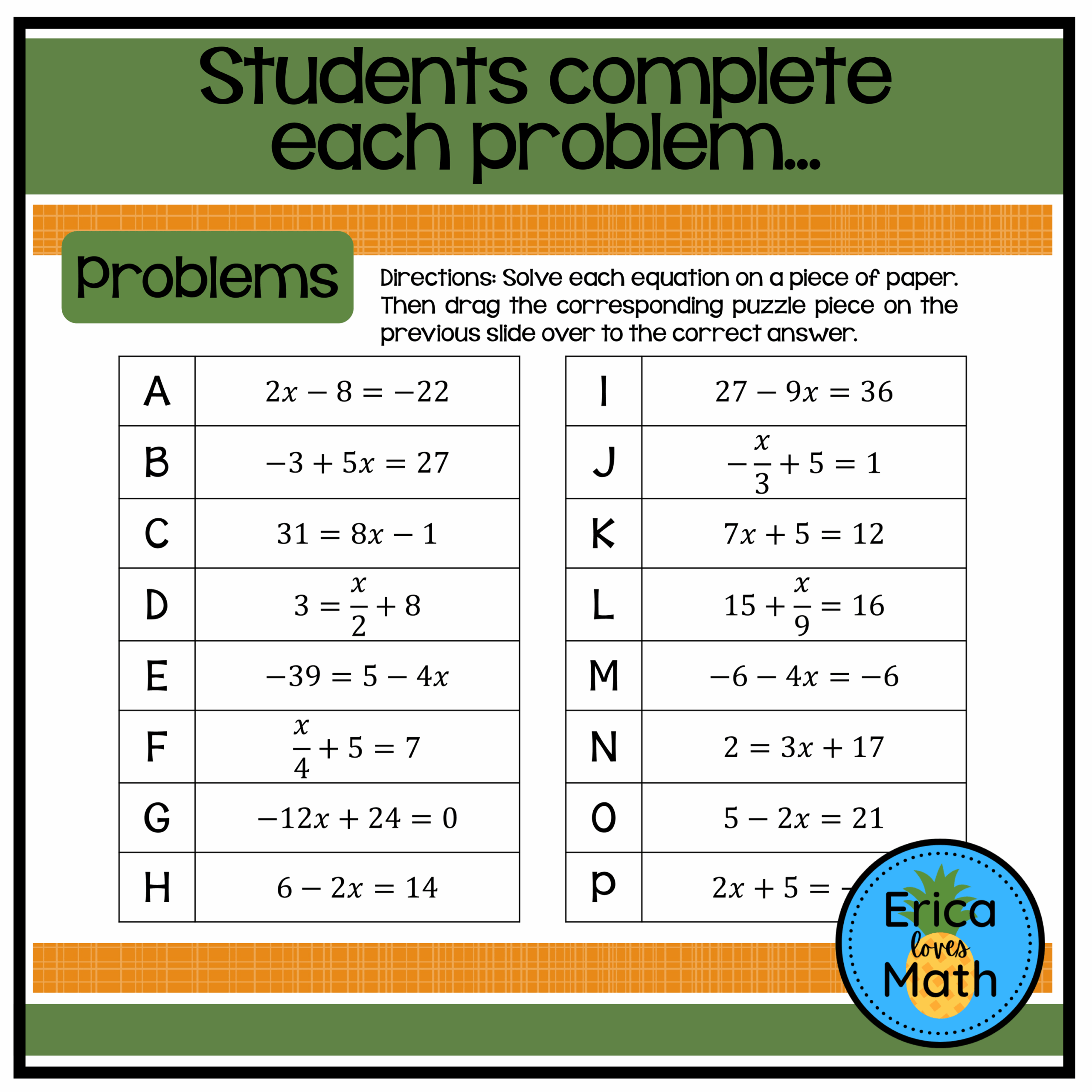 Solving Two Step Equations Digital Activity Picture Puzzle Made By Teachers Solving Two Step Equations Digital Activity Picture Puzzle Made By Teachers