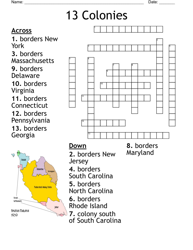 South Carolina Crossword Puzzle Printables