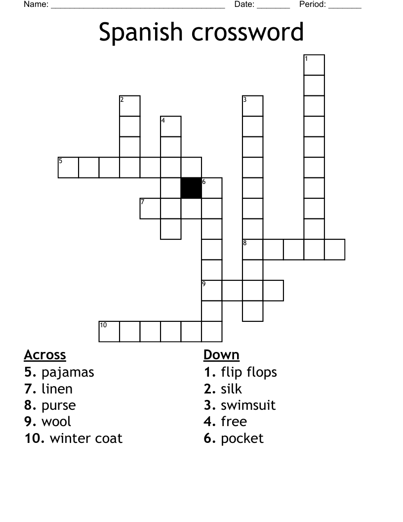 Spanish Crossword WordMint