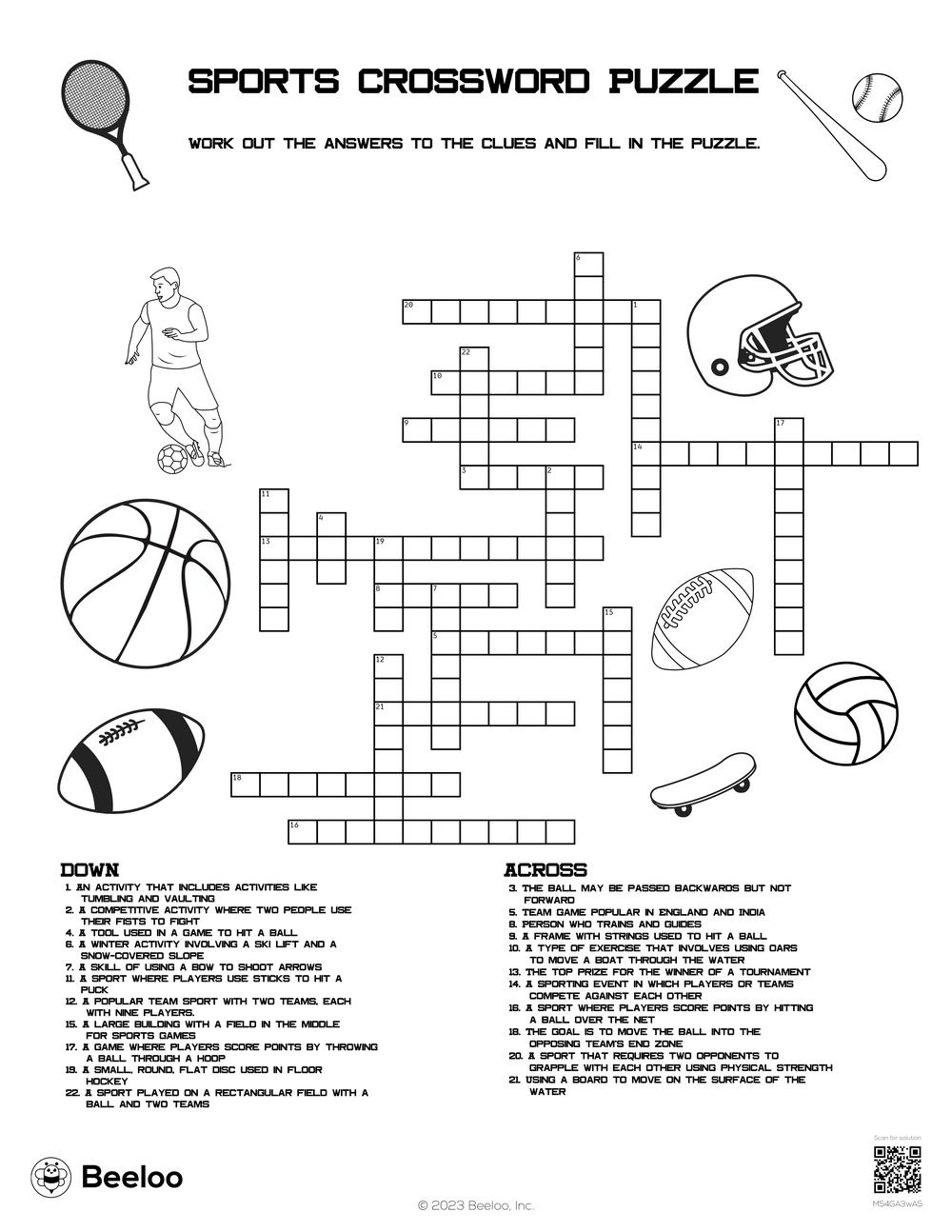 Sports Crossword Puzzle Printable Puzzle Template Sports Crossword Puzzle Printable Puzzle Template