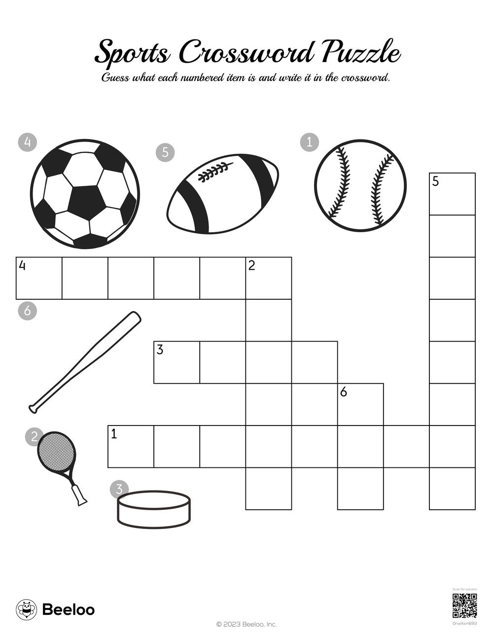 Sports themed Crossword Puzzles Beeloo Printable Crafts And Sports themed Crossword Puzzles Beeloo Printable Crafts And