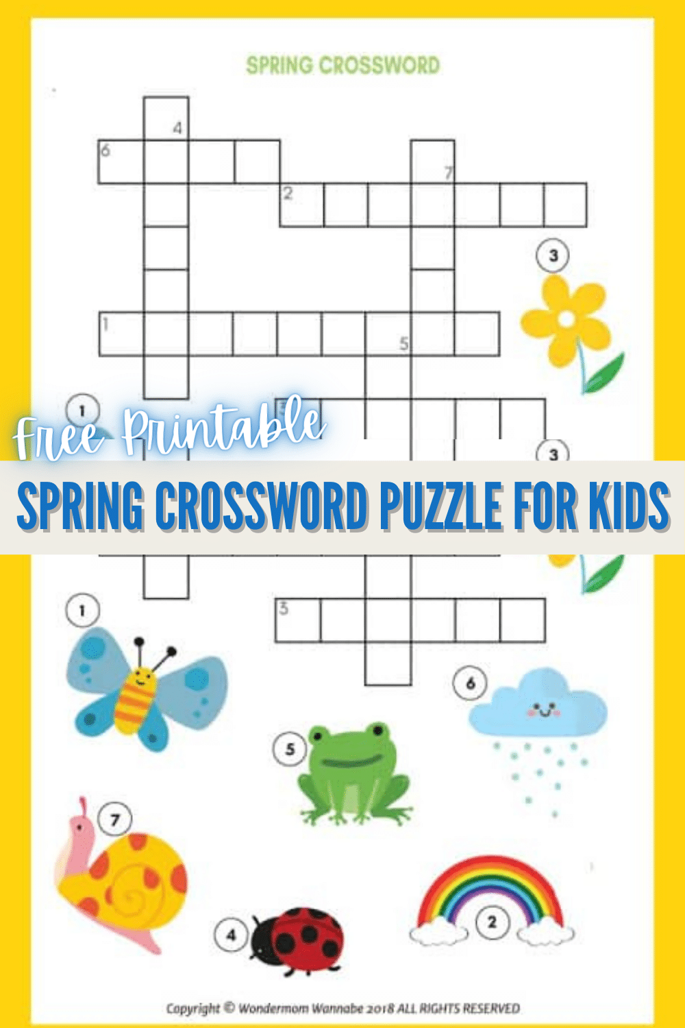 Spring Crossword Puzzle For Kids Spring Crossword Puzzle For Kids