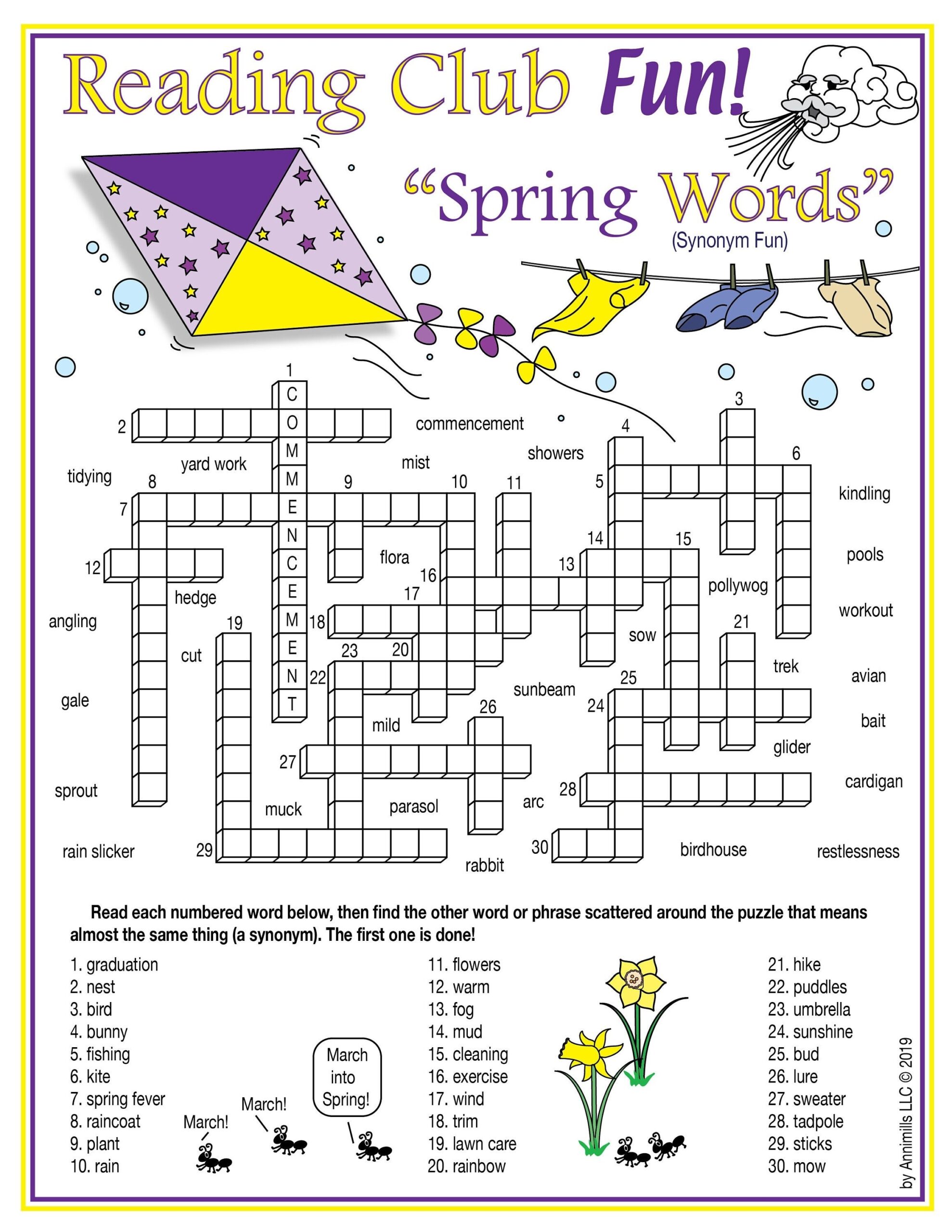 Spring Vocabulary Synonyms Printable Crossword Puzzle U0026 Word Search Puzzle Spring Vocabulary Synonyms Printable Crossword Puzzle U0026 Word Search Puzzle