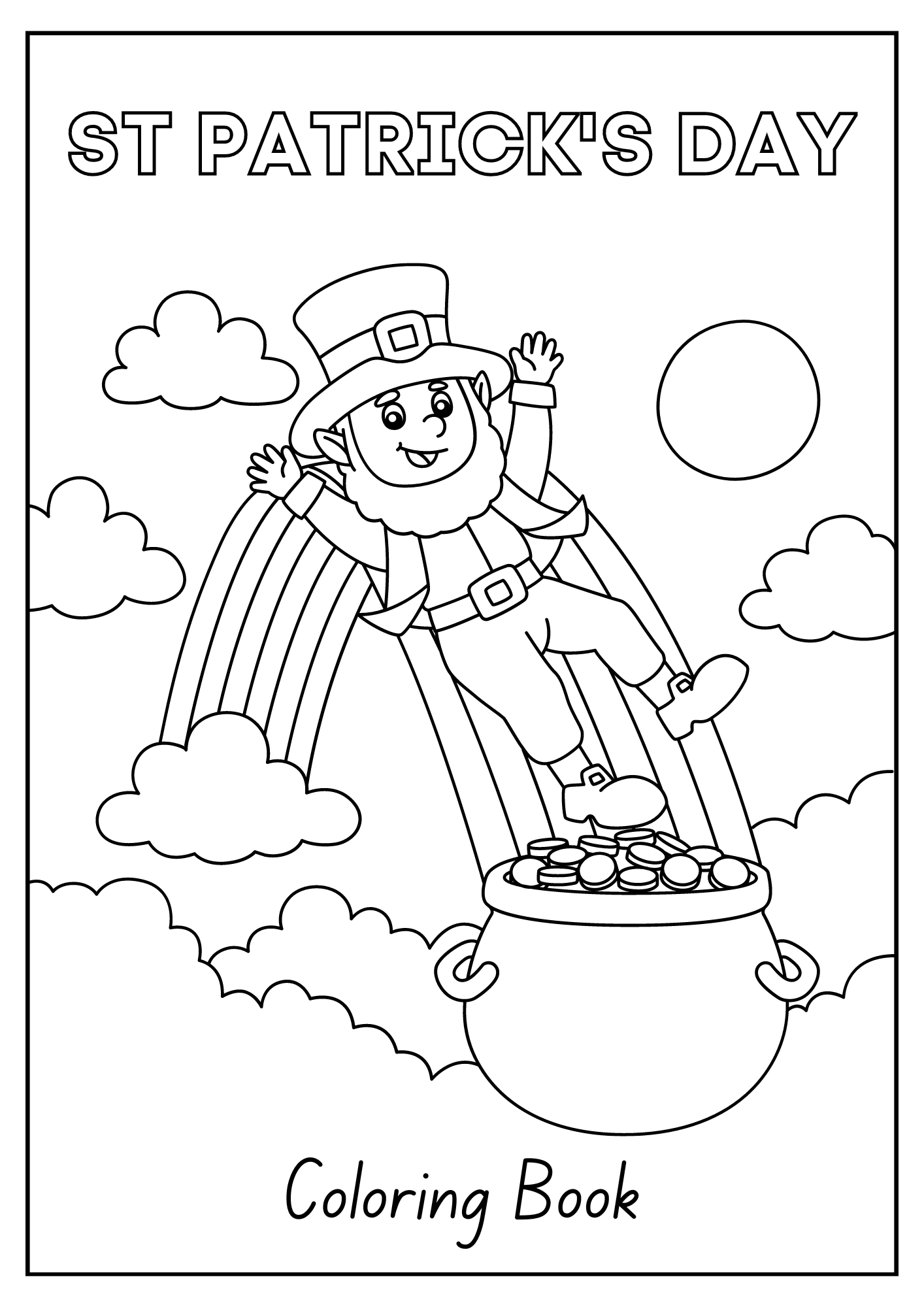 St Patrick s Day March Coloring Pages Happy Leprechaun St 